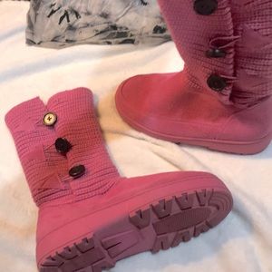 Pink Sweater Boots